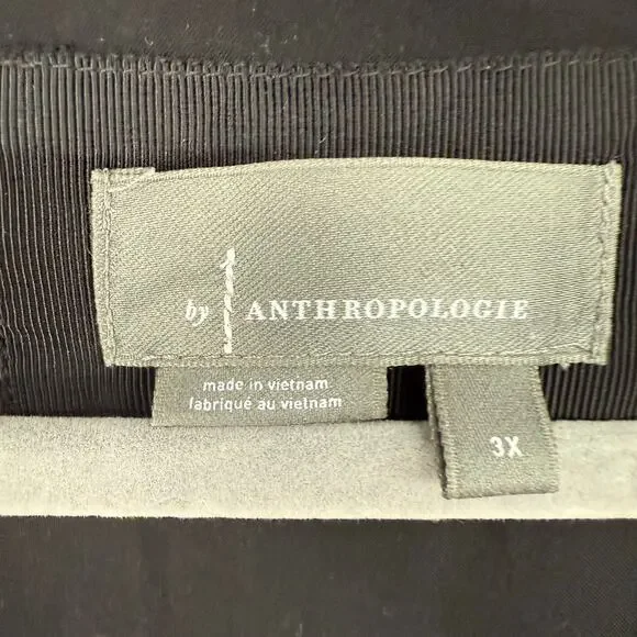 Anthropologie The Tommie Smocked Front-Zip Shirt Dress 3X Faux Leather Edition - Picture 6 of 9